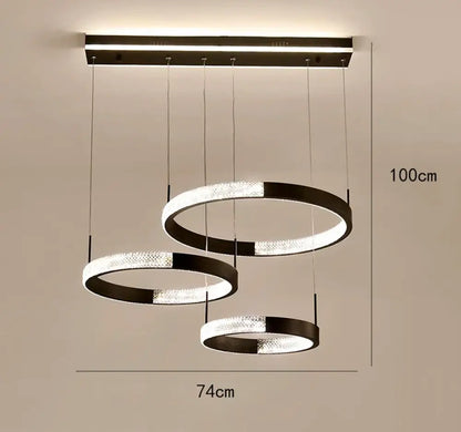 Modern LED Ring Pendant Light for Dining Room with Remote Dimming – view 9