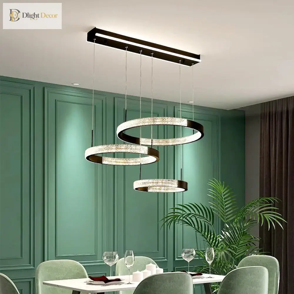 Modern LED Ring Pendant Light for Dining Room with Remote Dimming – view 4