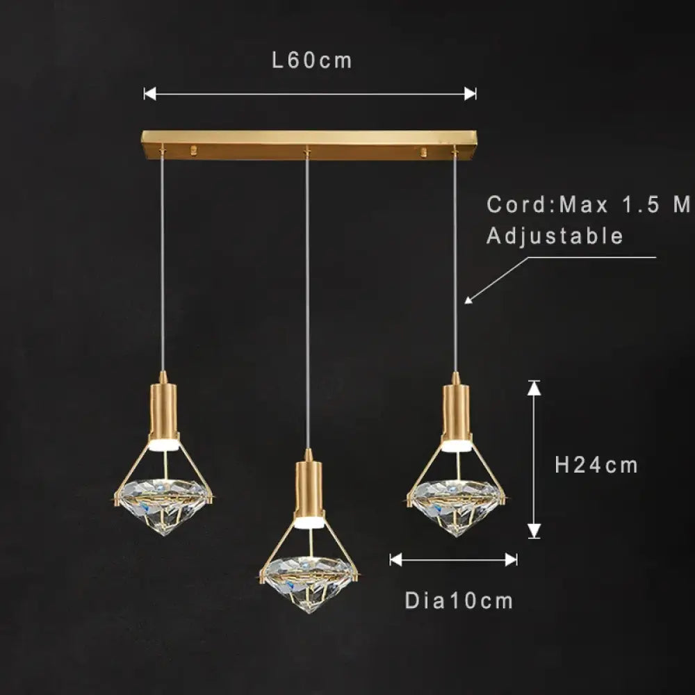 Modern Crystal LED Pendant Light for Kitchen Island, 1 to 5 Lights – view 8