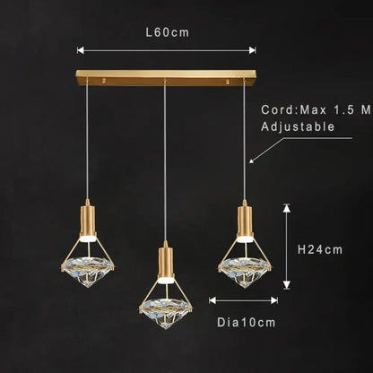 Modern Crystal LED Pendant Light for Kitchen Island, 1 to 5 Lights – view 8