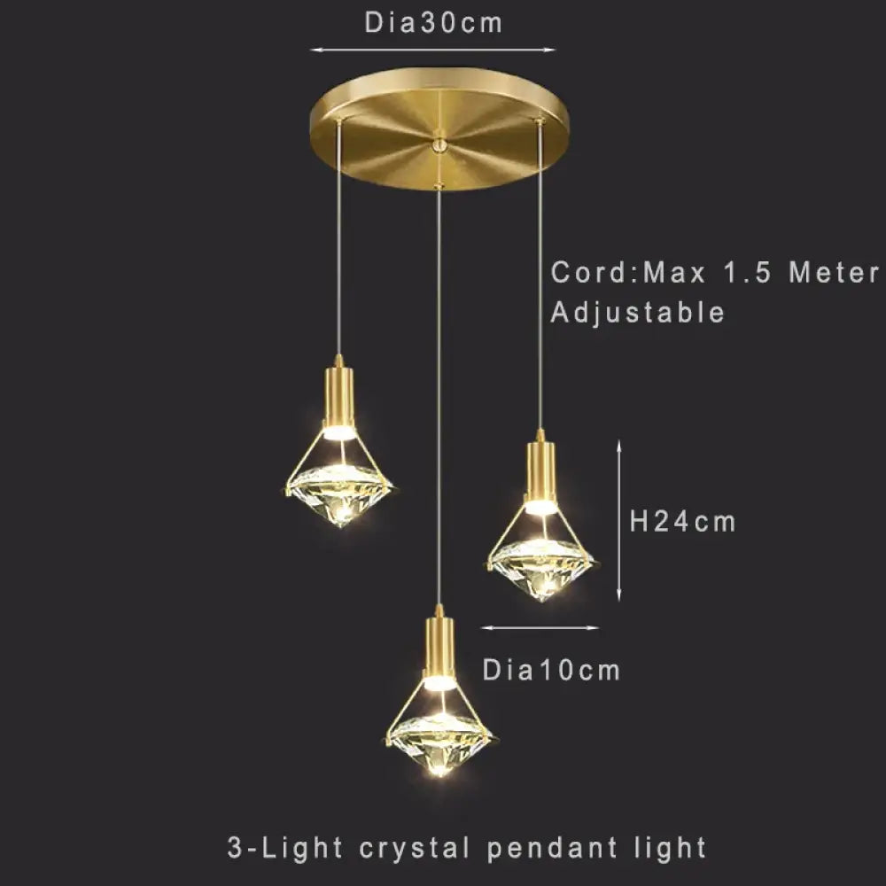 Modern Crystal LED Pendant Light for Kitchen Island, 1 to 5 Lights – view 9