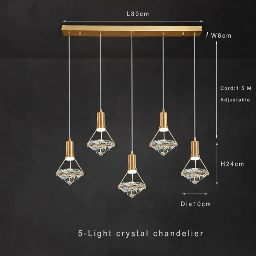 Modern Crystal LED Pendant Light for Kitchen Island, 1 to 5 Lights – view 10