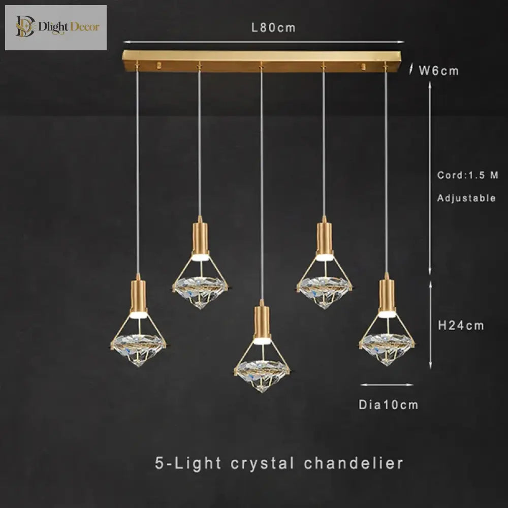 Modern Crystal LED Pendant Light for Kitchen Island, 1 to 5 Lights – view 5