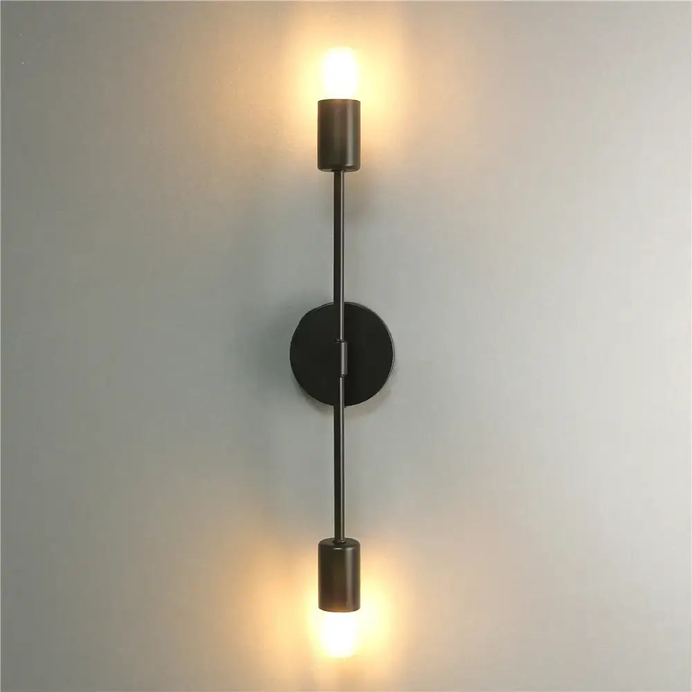 Modern iron double head LED wall sconce with adjustable heads in a living room lounge