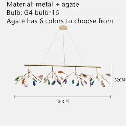 Nordic Colorful Agate LED Ceiling Chandelier with Leaf Design – view 14