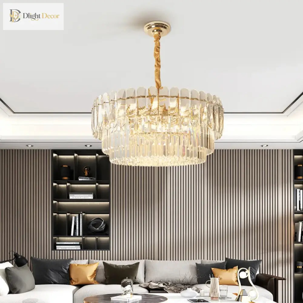 Nordic Gold Crystal LED Pendant Chandelier for Kitchen Island – view 3