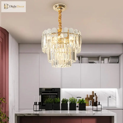Nordic Gold Crystal LED Pendant Chandelier for Kitchen Island – view 2