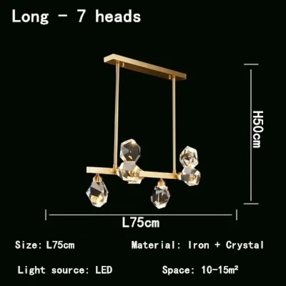 Nordic Crystal LED Pendant Light for Kitchen Island, 1 to 12 Heads – view 10