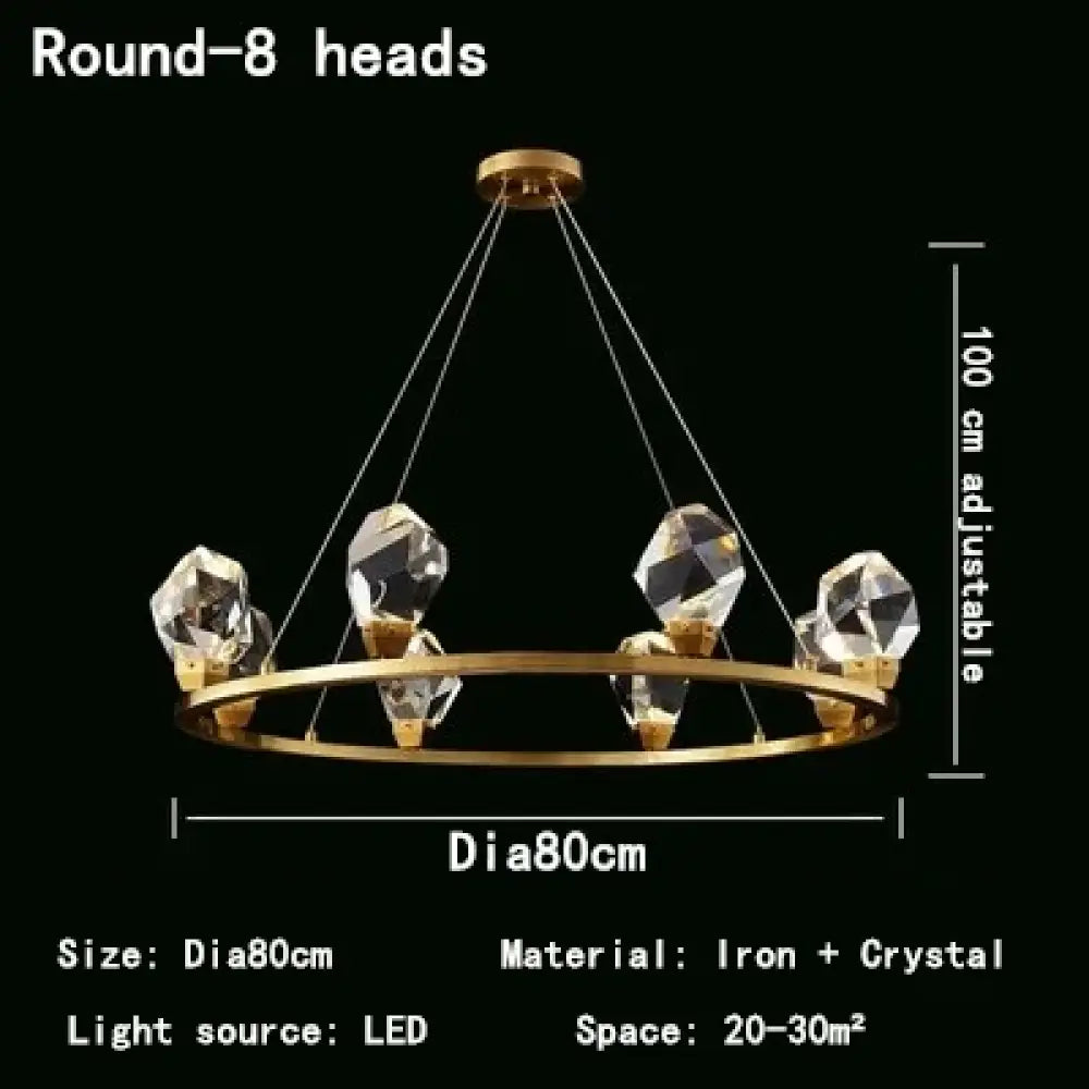 Nordic Crystal LED Pendant Light for Kitchen Island, 1 to 12 Heads – view 13
