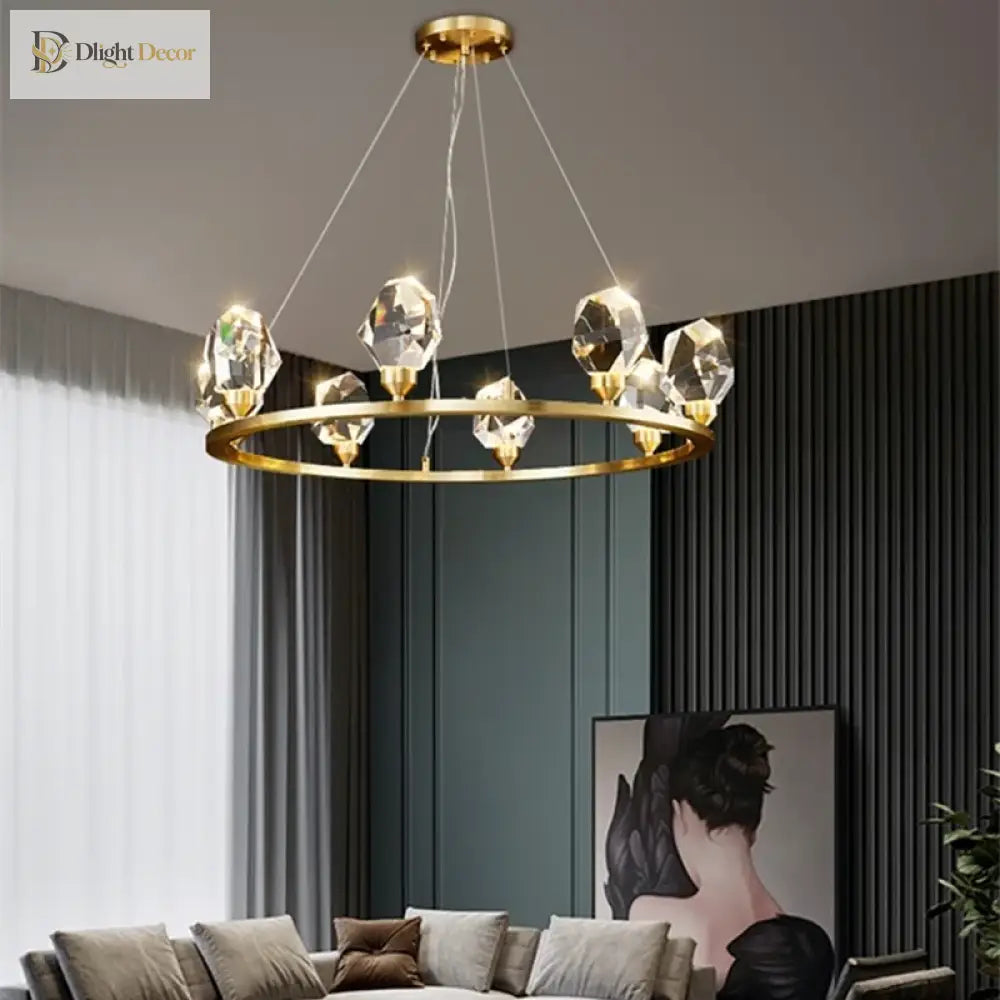 Nordic Crystal LED Pendant Light for Kitchen Island, 1 to 12 Heads – view 6