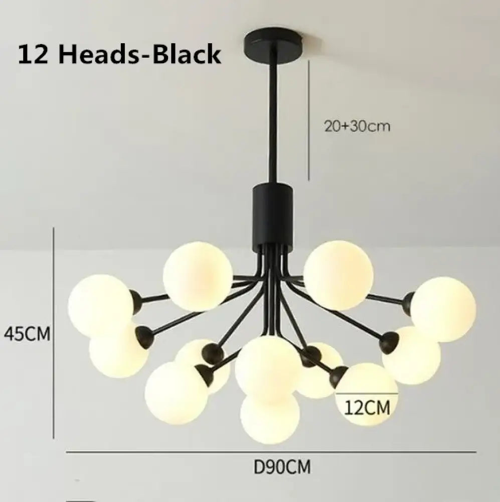 Nordic Gold Glass Ball Chandelier, 9 to 18 Heads – view 10