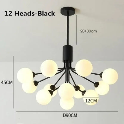 Nordic Gold Glass Ball Chandelier, 9 to 18 Heads – view 10