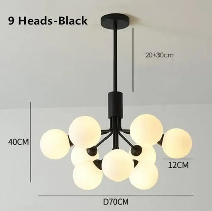 Nordic Gold Glass Ball Chandelier, 9 to 18 Heads – view 11