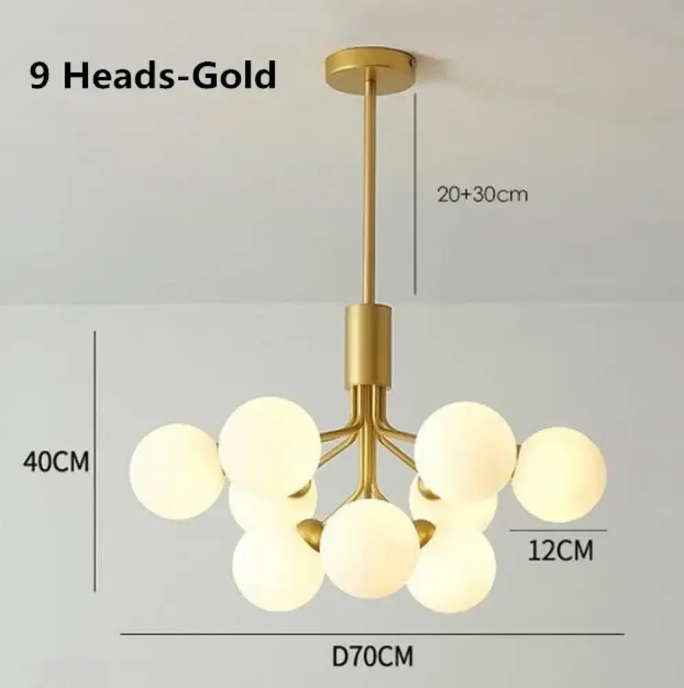 Nordic Gold Glass Ball Chandelier, 9 to 18 Heads – view 8