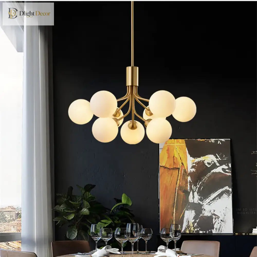 Nordic Gold Glass Ball Chandelier, 9 to 18 Heads – view 5