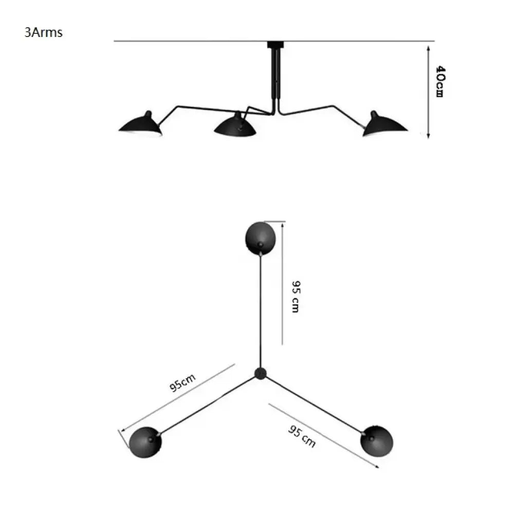Nordic Industrial Iron Duckbill Spider Pendant Light, 3 or 6 Arms – view 7