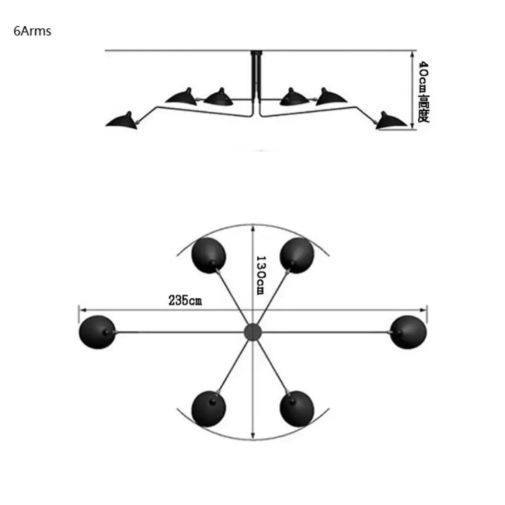 Nordic Industrial Iron Duckbill Spider Pendant Light, 3 or 6 Arms – view 11