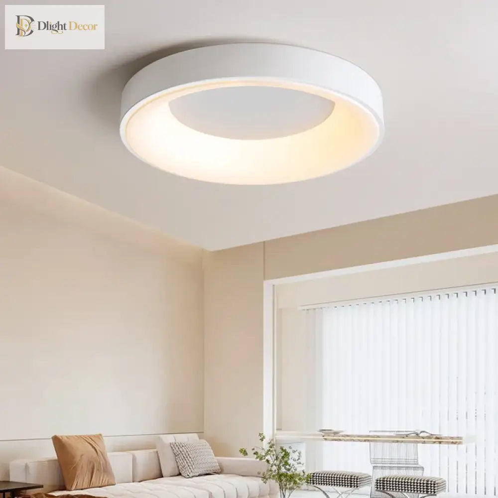 Nordic Modern LED Ceiling Light with Remote, Black, White or Gray – view 3