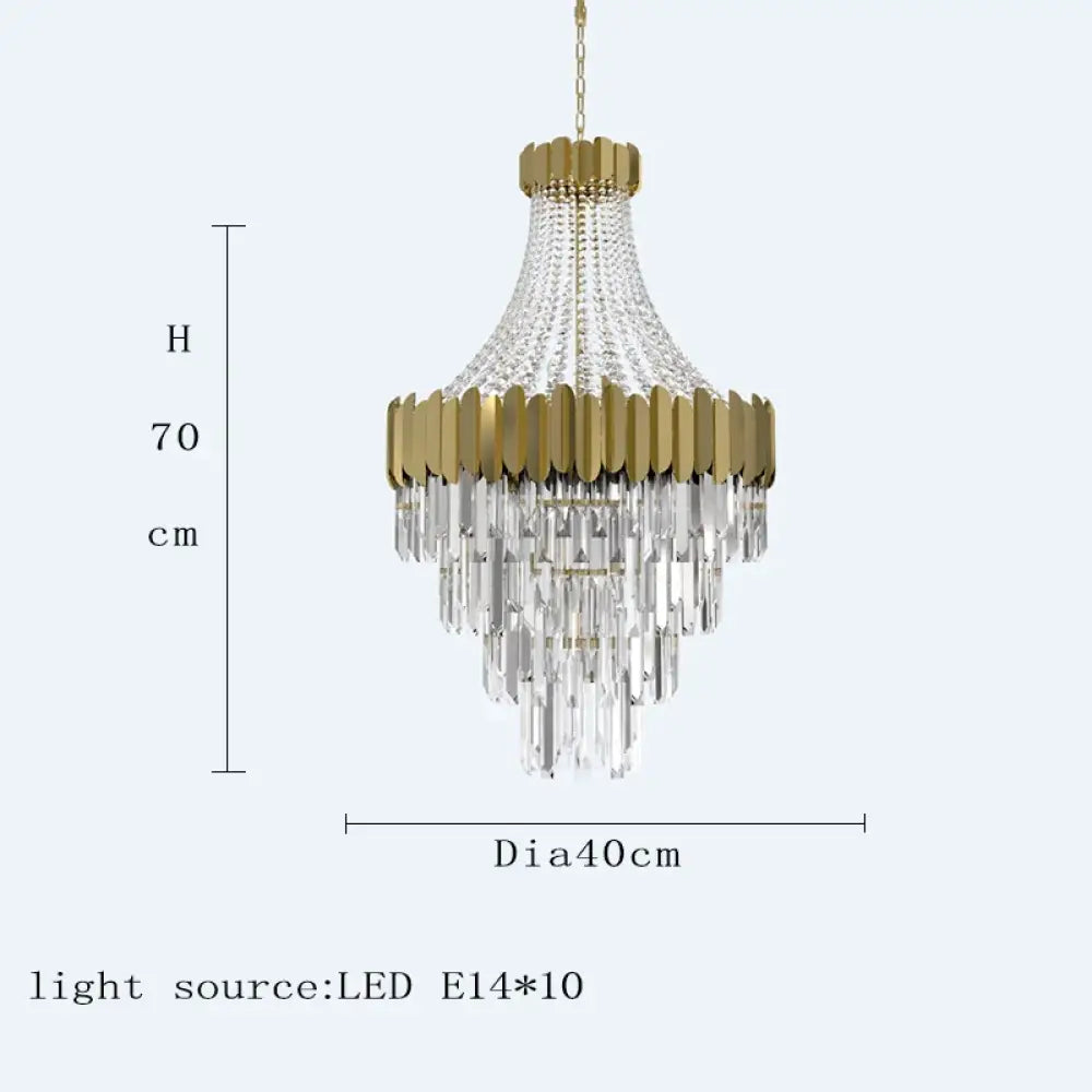 Tall Nordic Crystal LED Chandelier for Foyer and Staircase – view 7