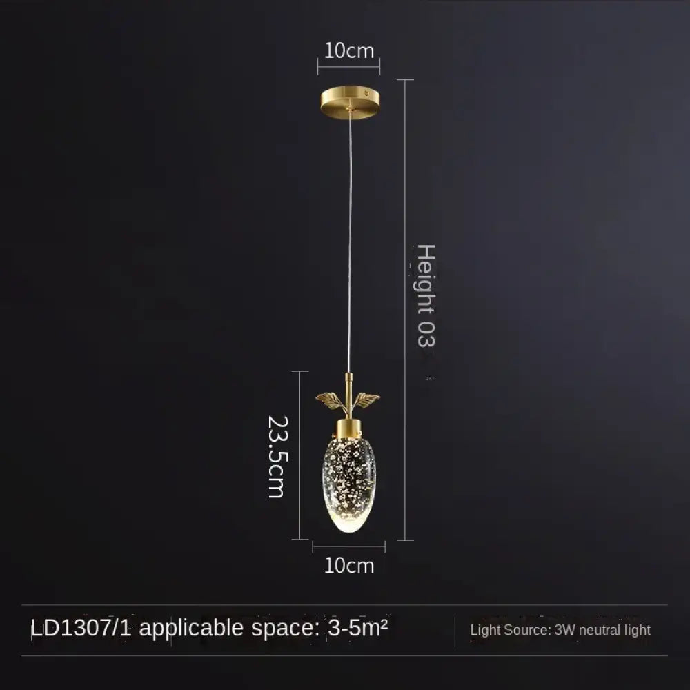 All-Copper Crystal LED Pendant Chandelier, 1, 3 or 6 Heads – view 6