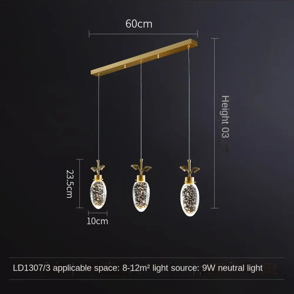 All-Copper Crystal LED Pendant Chandelier, 1, 3 or 6 Heads – view 7