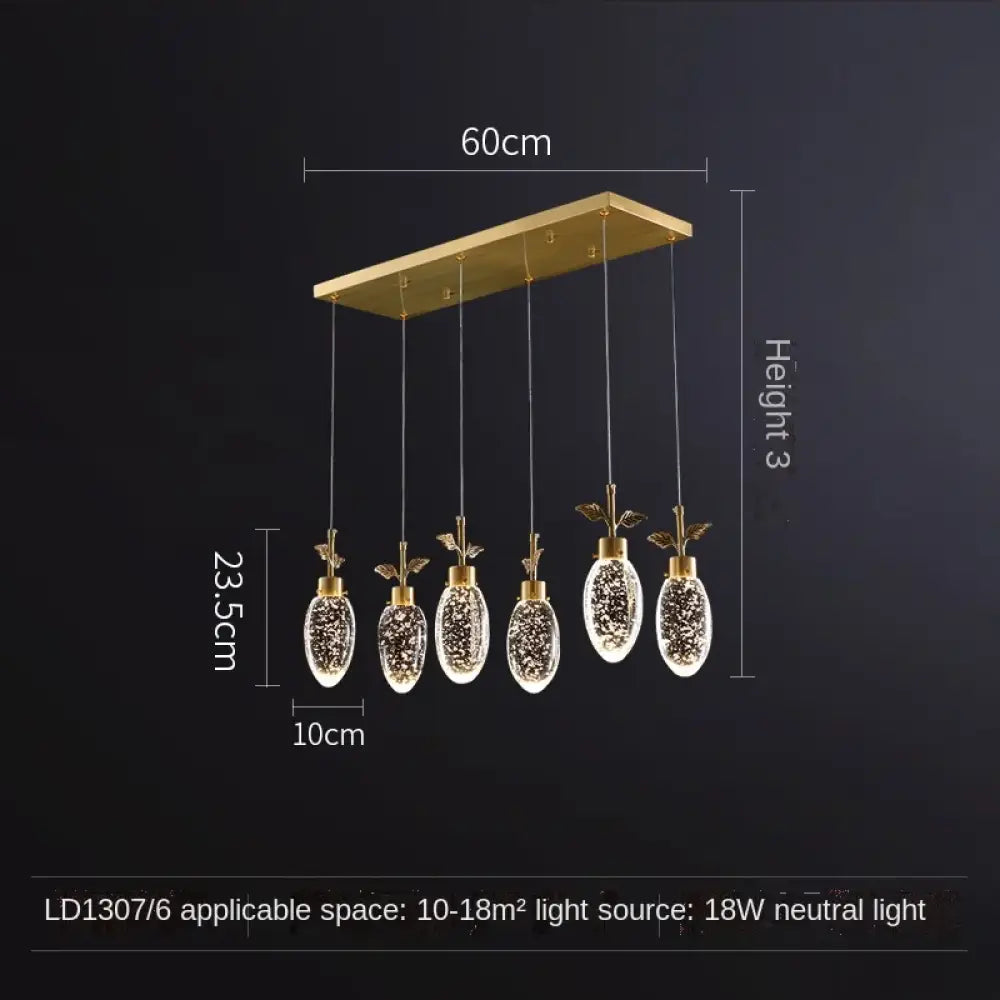 All-Copper Crystal LED Pendant Chandelier, 1, 3 or 6 Heads – view 8