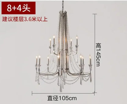 Nordic Crystal Chandelier in Silver or Gold, 2 to 12 Lights – view 11