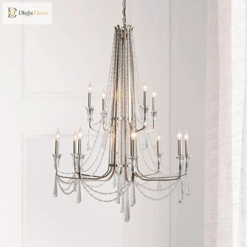 Nordic Crystal Chandelier in Silver or Gold, 2 to 12 Lights – view 3