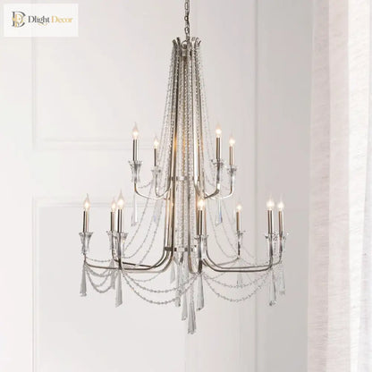 Nordic Crystal Chandelier in Silver or Gold, 2 to 12 Lights – view 3