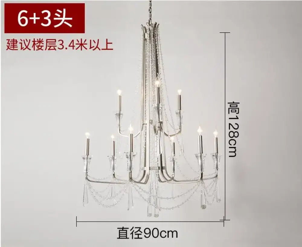 Nordic Crystal Chandelier in Silver or Gold, 2 to 12 Lights – view 10