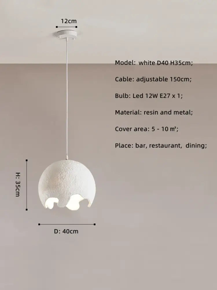 Japanese Wabi-Sabi Nordic LED Pendant Light for Dining Room – view 12