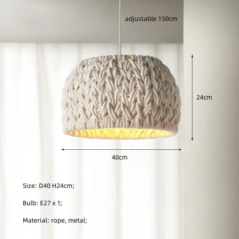 Nordic Knitted Rope LED Pendant Light for Dining Room, 40 cm – view 7