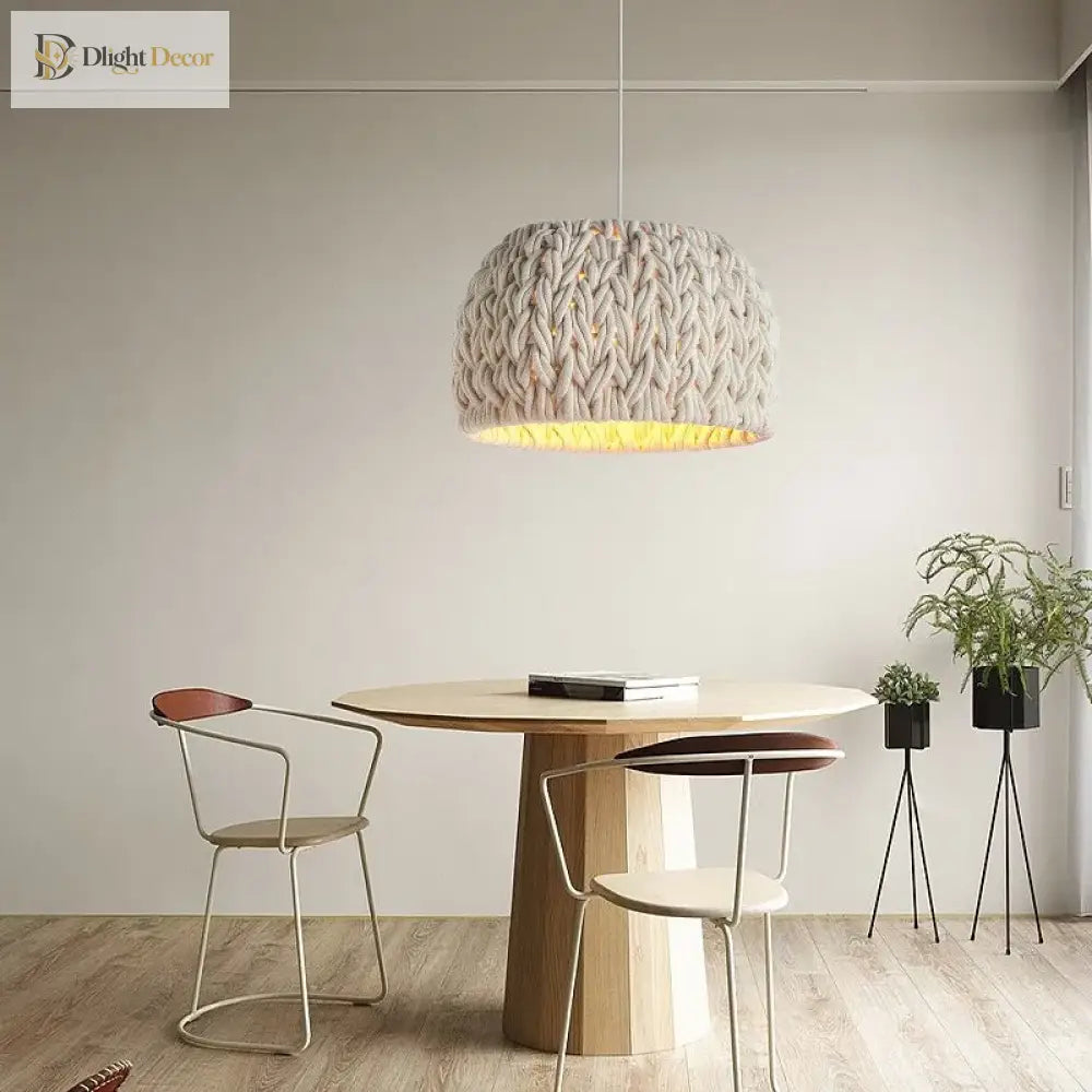 Nordic Knitted Rope LED Pendant Light for Dining Room, 40 cm – view 2