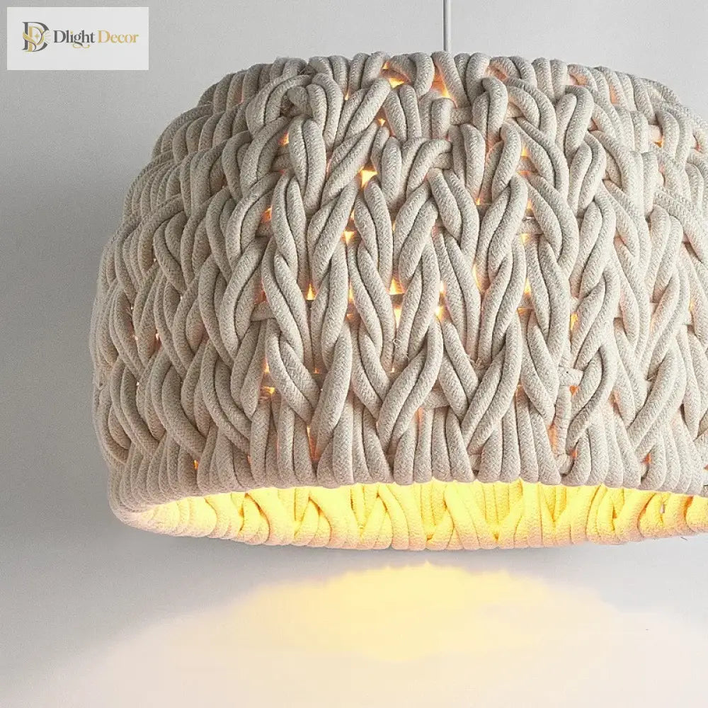 Nordic Knitted Rope LED Pendant Light for Dining Room, 40 cm – view 5