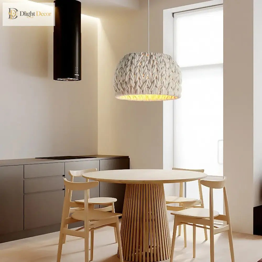Nordic Knitted Rope LED Pendant Light for Dining Room, 40 cm – view 4