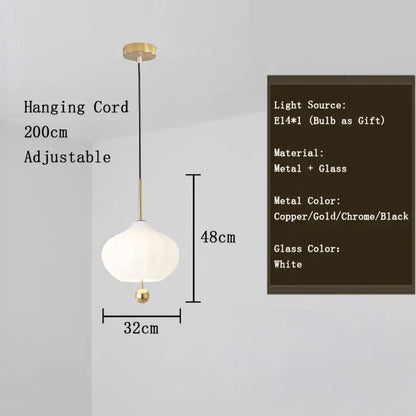 Nordic Glass Pumpkin LED Chandelier for Entryway and Staircase – view 8