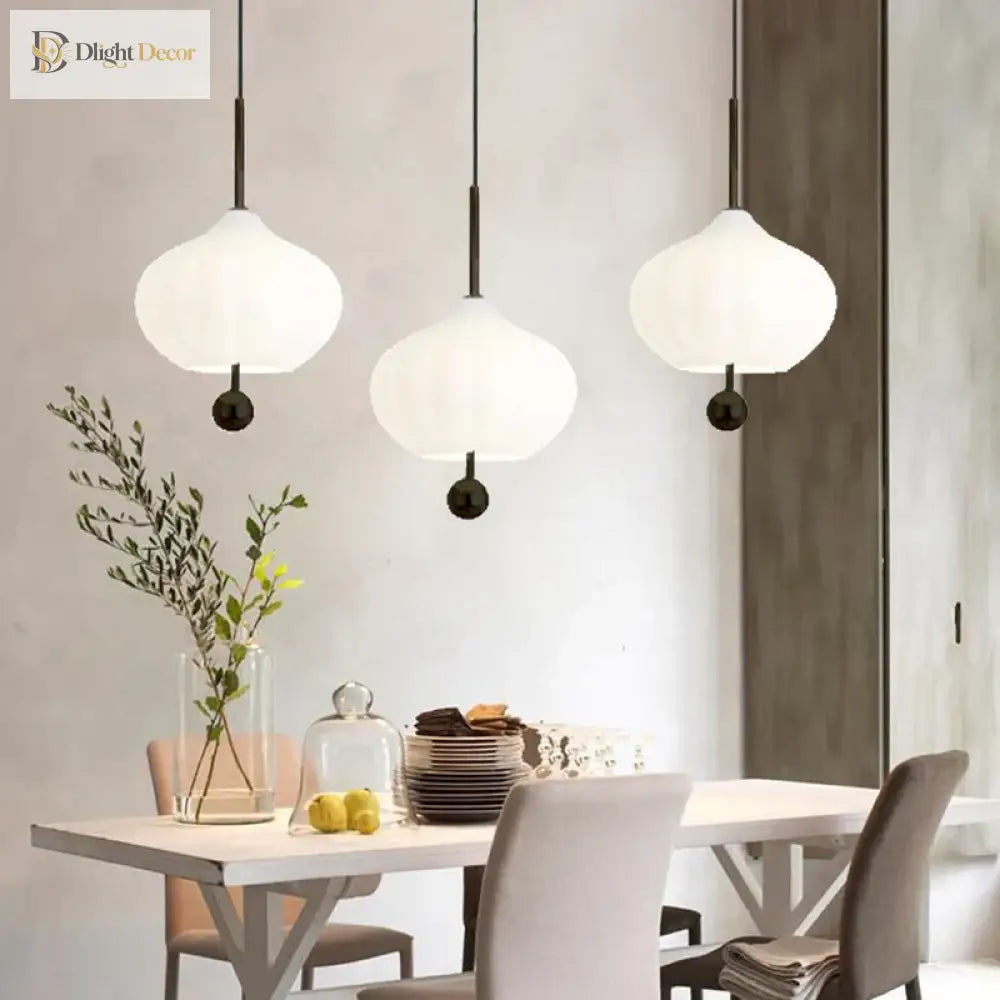 Nordic Glass Pumpkin LED Chandelier for Entryway and Staircase – view 5