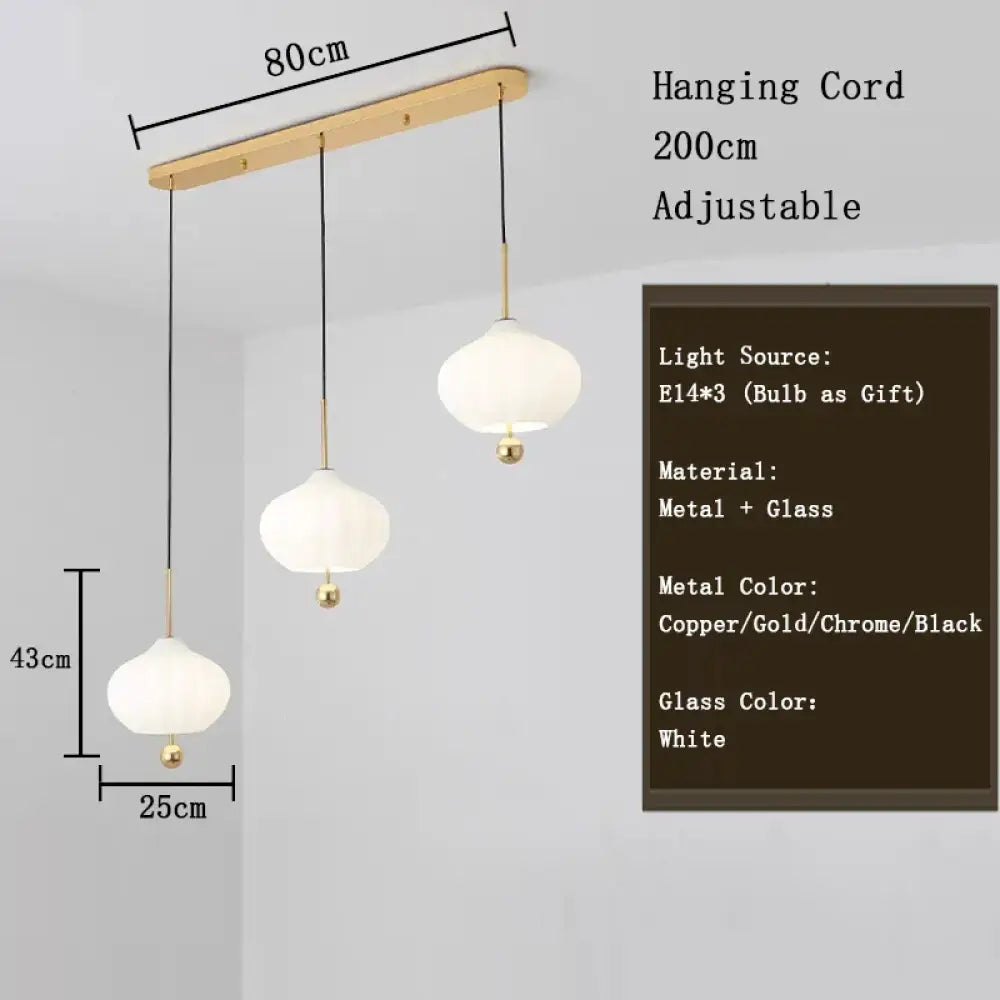 Nordic Glass Pumpkin LED Chandelier for Entryway and Staircase – view 9