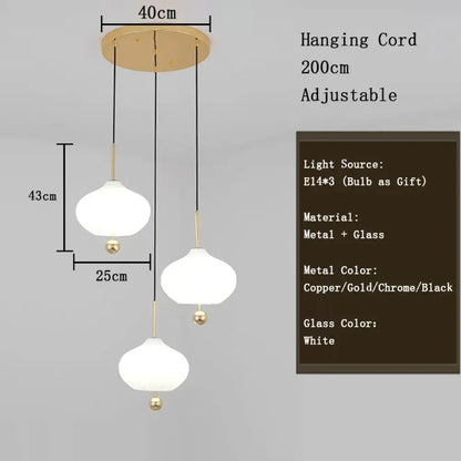 Nordic Glass Pumpkin LED Chandelier for Entryway and Staircase – view 10