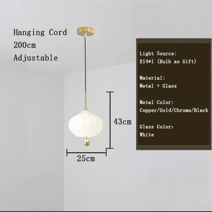 Nordic Glass Pumpkin LED Chandelier for Entryway and Staircase – view 7