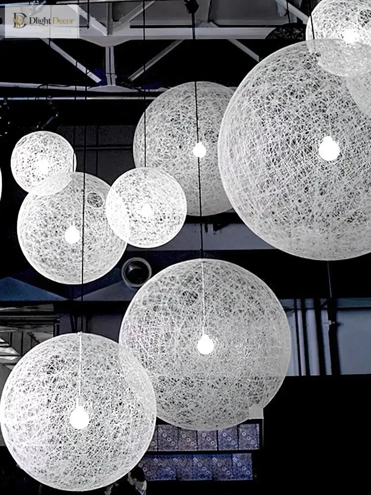Nordic Rattan Weave Spherical LED Pendant Light, 20 to 60 cm – view 2