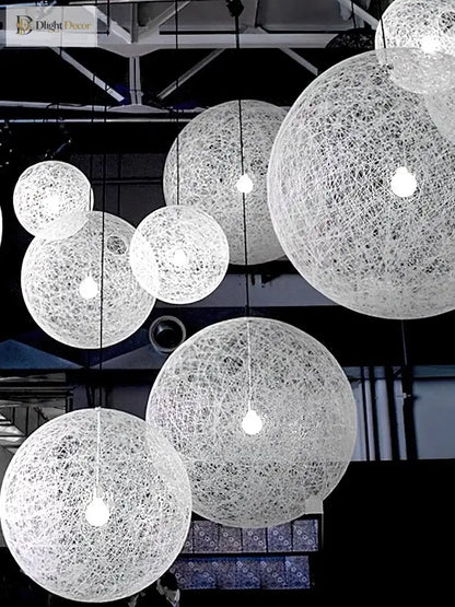 Nordic Rattan Weave Spherical LED Pendant Light, 20 to 60 cm – view 2