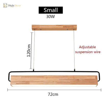 Nordic Wood LED Linear Pendant Light for Kitchen Island, 72 cm – view 7