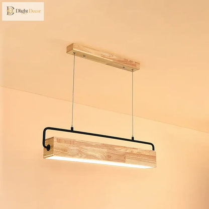 Nordic Wood LED Linear Pendant Light for Kitchen Island, 72 cm – view 4