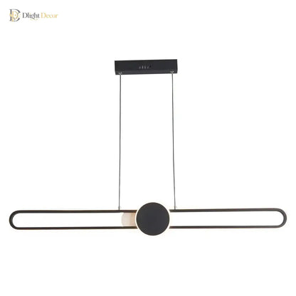 Minimalist Black LED Strip Pendant Light with Remote Dimming – view 6