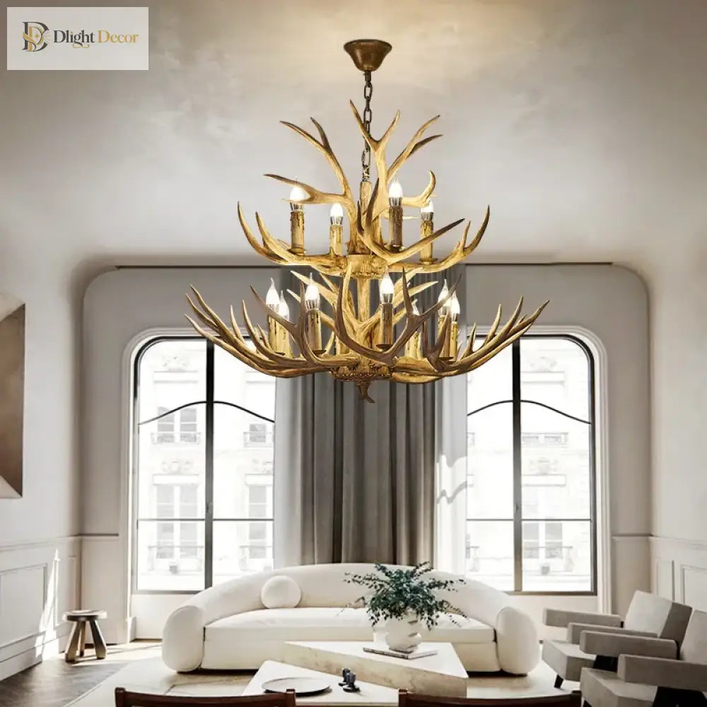 Retro Resin Antler LED Chandelier, 6 to 46 Lights – view 4