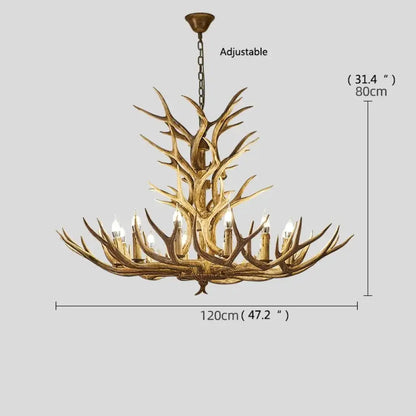 Retro Resin Antler LED Chandelier, 6 to 46 Lights – view 10