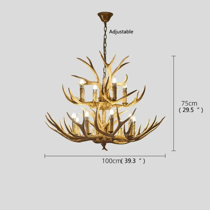 Retro Resin Antler LED Chandelier, 6 to 46 Lights – view 11