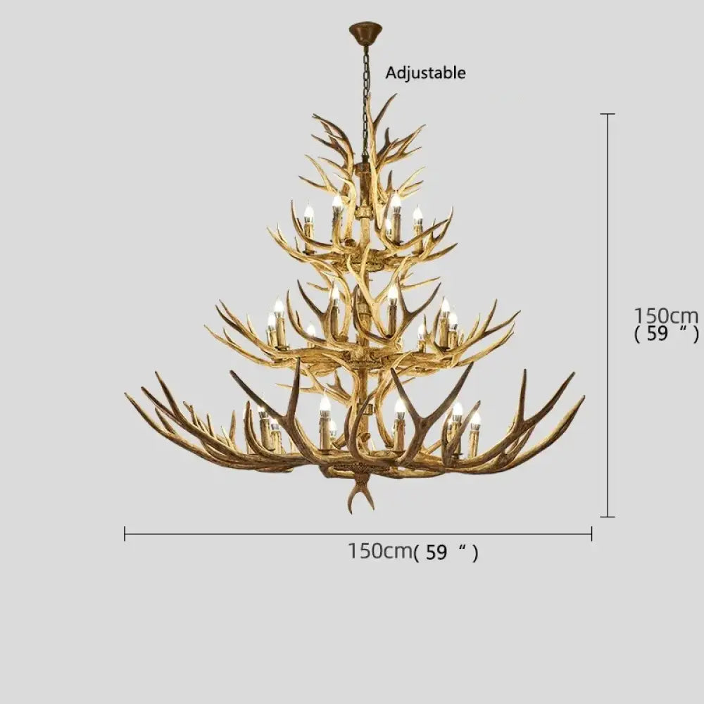 Retro Resin Antler LED Chandelier, 6 to 46 Lights – view 12
