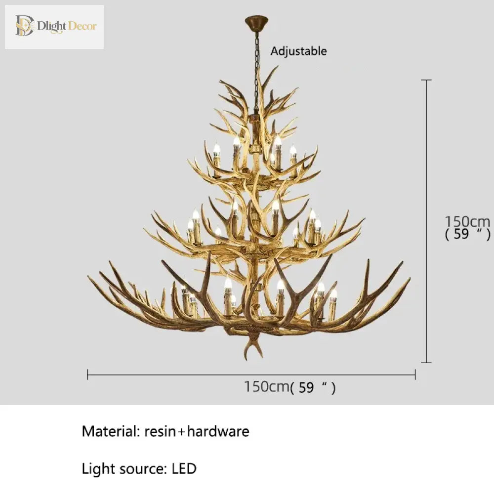 Retro Resin Antler LED Chandelier, 6 to 46 Lights – view 6